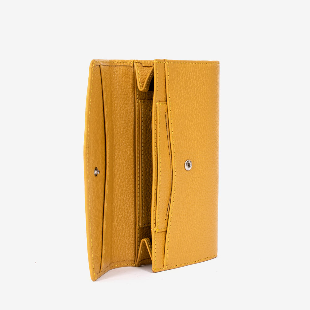 Дамско портмоне ENZO NORI модел VERA естествена кожа жълт