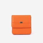 Малко дамско портмоне ENZO NORI модел MOTIF естествена кожа оранжев
