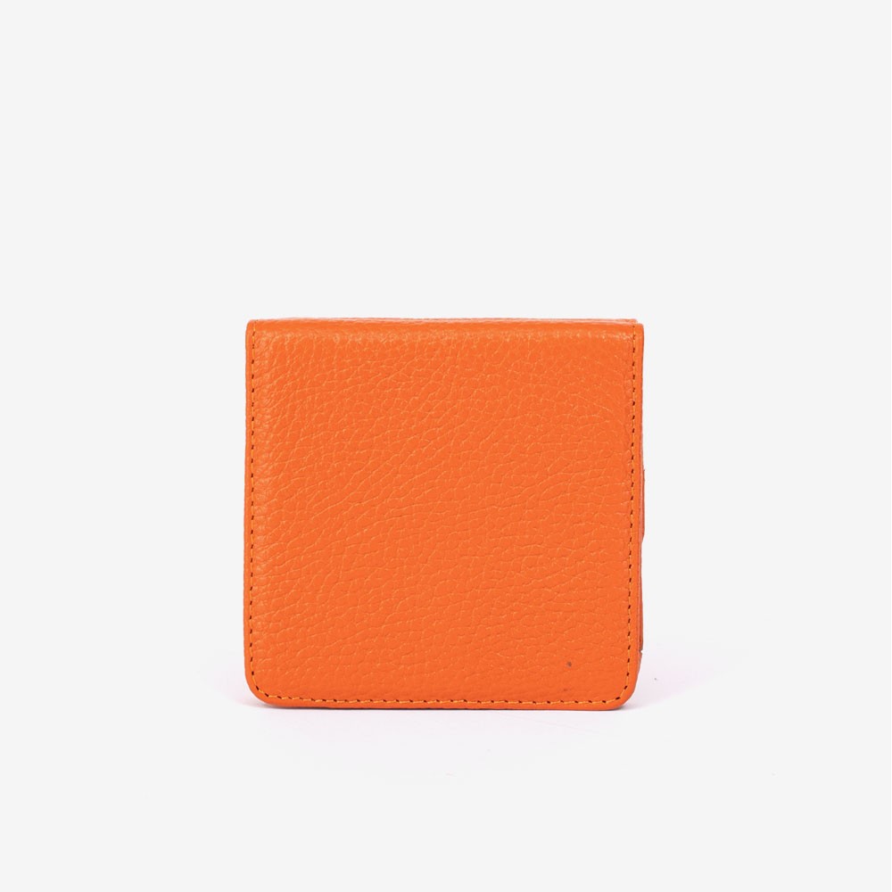 Малко дамско портмоне ENZO NORI модел MOTIF естествена кожа оранжев