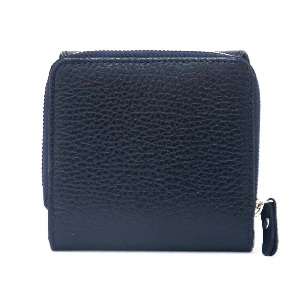 Малко дамско портмоне с цип ENZO NORI модел RIVA естествена кожа цвят тъмно син