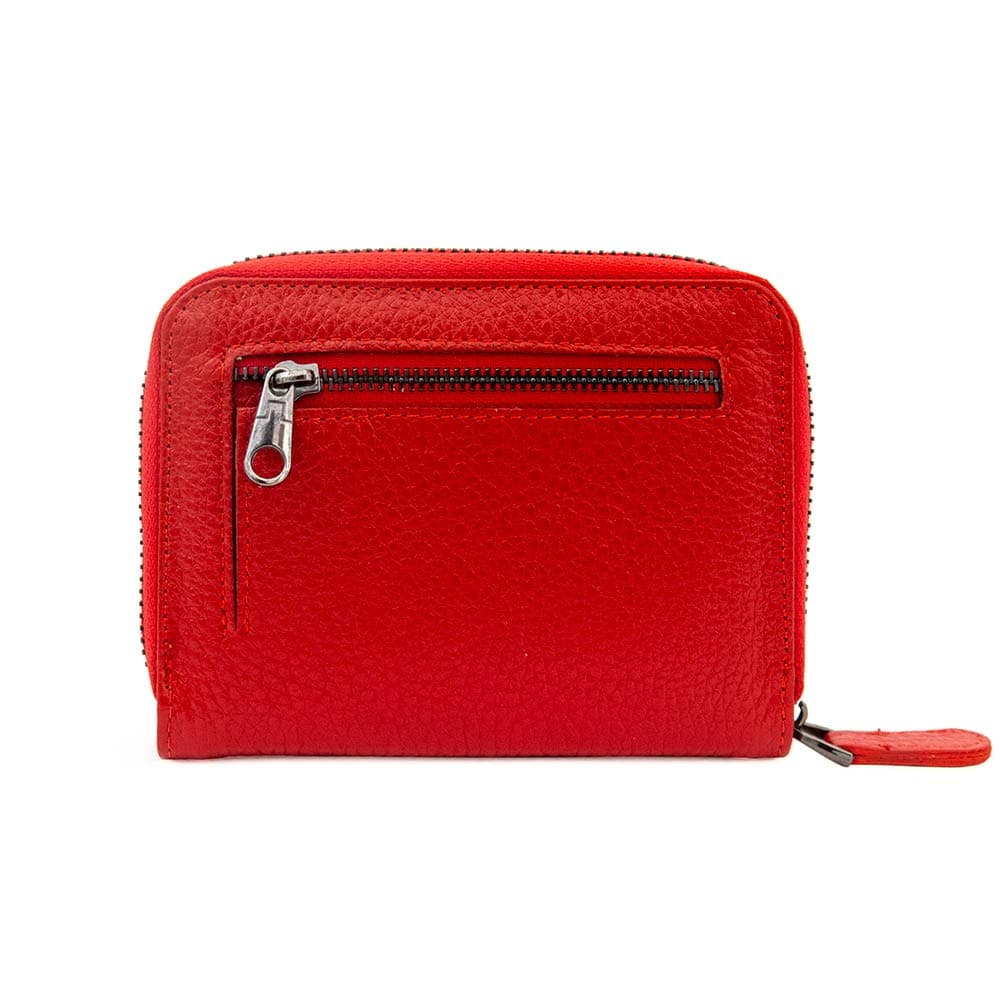 Дамско портмоне с цип ENZO NORI модел FORTE естествена кожа цвят червен