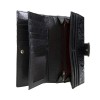 Дамско портмоне ENZO NORI модел CODETTA естествена кожа черен змийски лак