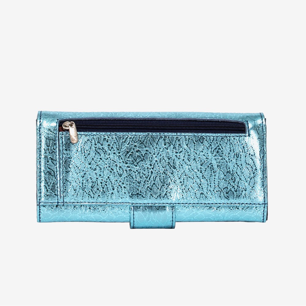 Дамско портмоне ENZO NORI модел CODETTA естествена кожа син блясък