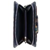 Ежедневно дамско портмоне от висококачествена естествена кожа ENZO NORI модел GRANDE цвят син с цветя лазер