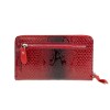 Дамско портмоне ENZO NORI модел ADAGIO естествена кожа червен змийски лак
