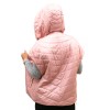 Леко късо и тънко дамско яке с качулка модел COSY от висококачествен полиестер с биопух цвят розов