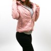 Леко късо и тънко дамско яке с качулка модел COSY от висококачествен полиестер с биопух цвят розов