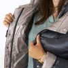 Леко дълго дамско яке с премахваща се качулка модел AZALEA от висококачествен полиестер с биопух цвят син