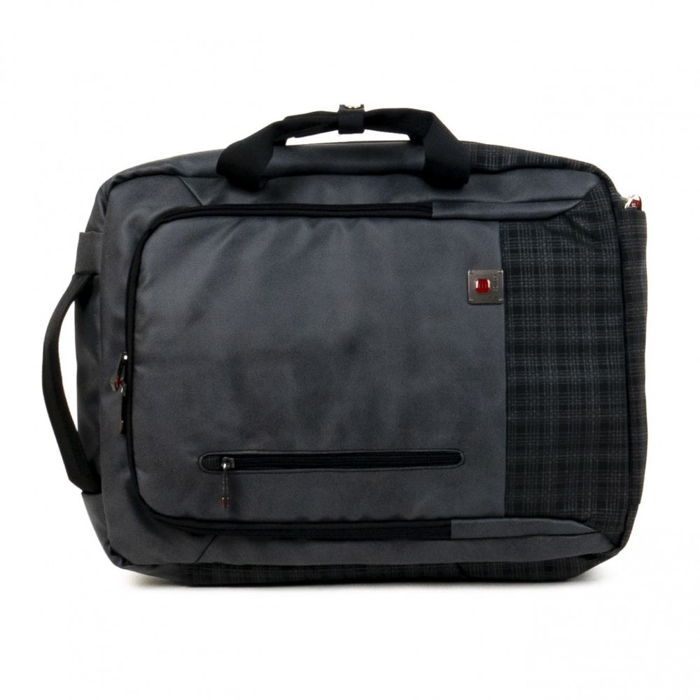 Раница за училище чанта за лаптоп 2 в 1 с дълга подвижна дръжка ENZO NORI модел GATE цвят сив