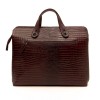 Красива дамска бизнес чанта от естествена кожа ENZO NORI модел LULU цвят бордо кроко