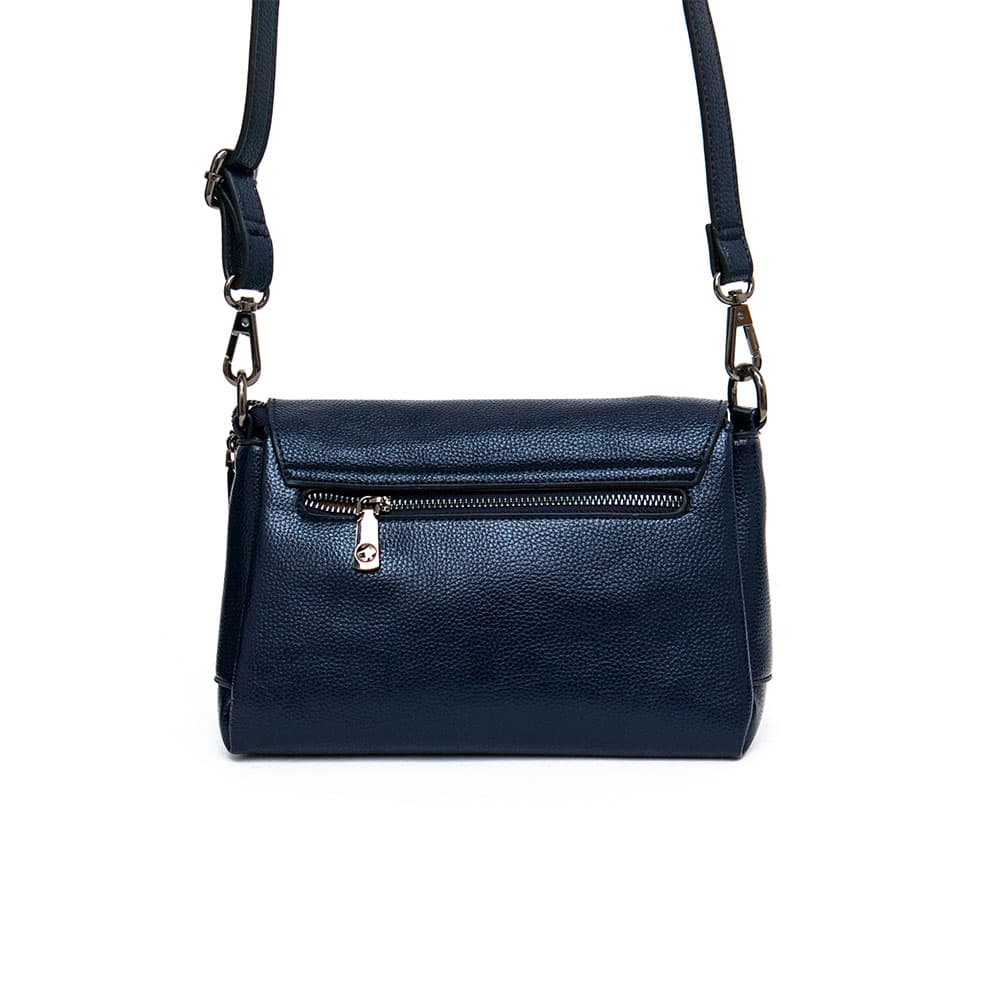 Тъмно синя дамска чанта за ежедневно ползване от висококачествена еко кожа модел FELICE 