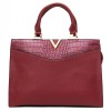 Червена ежедневна дамска чанта от висококачествена еко кожа модел LINDA