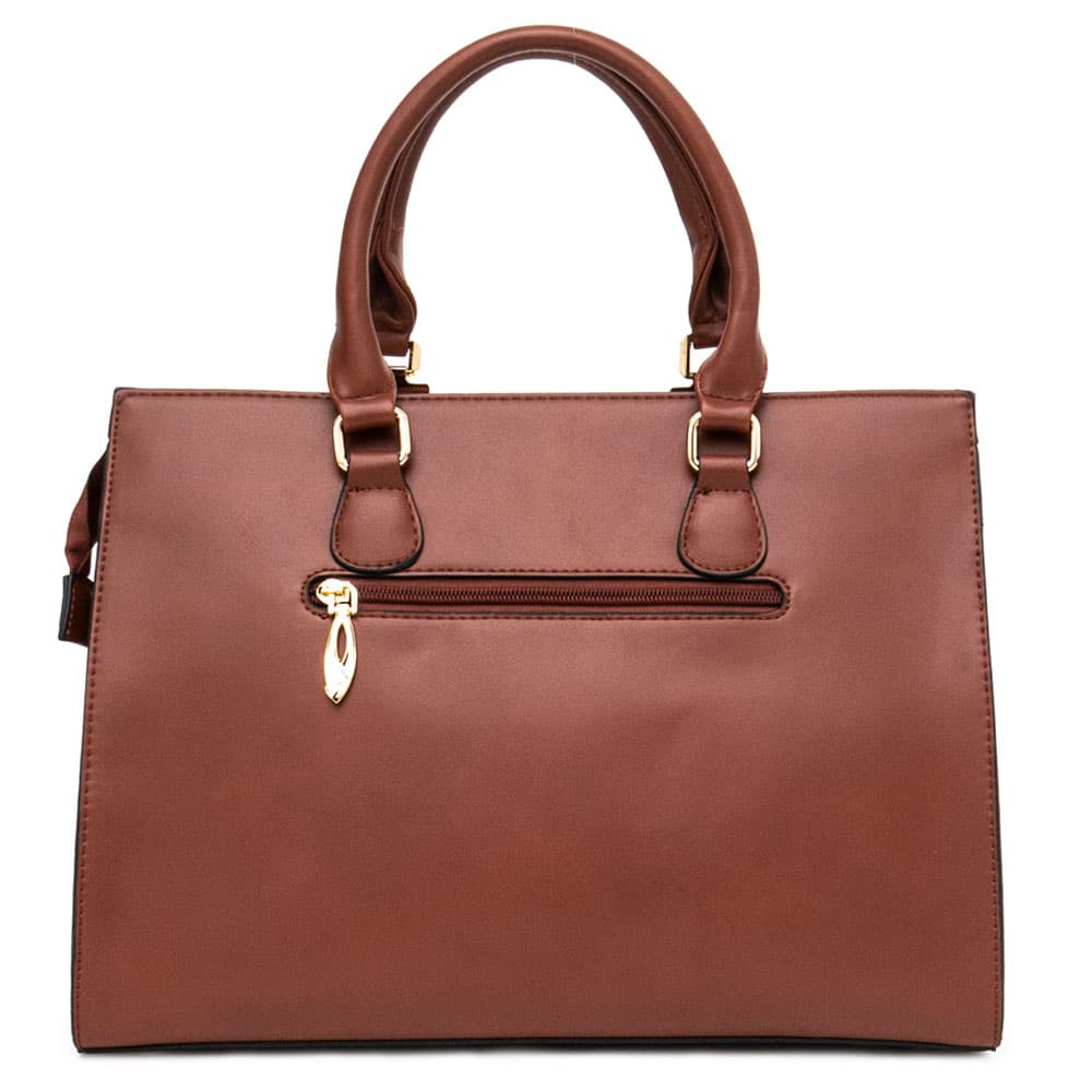Ежедневна светло кафява стилна дамска чанта от висококачествена еко кожа модел LINDA