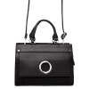 Атрактивна дамска чанта за всеки ден от висококачествена еко кожа модел ELISA цвят черен