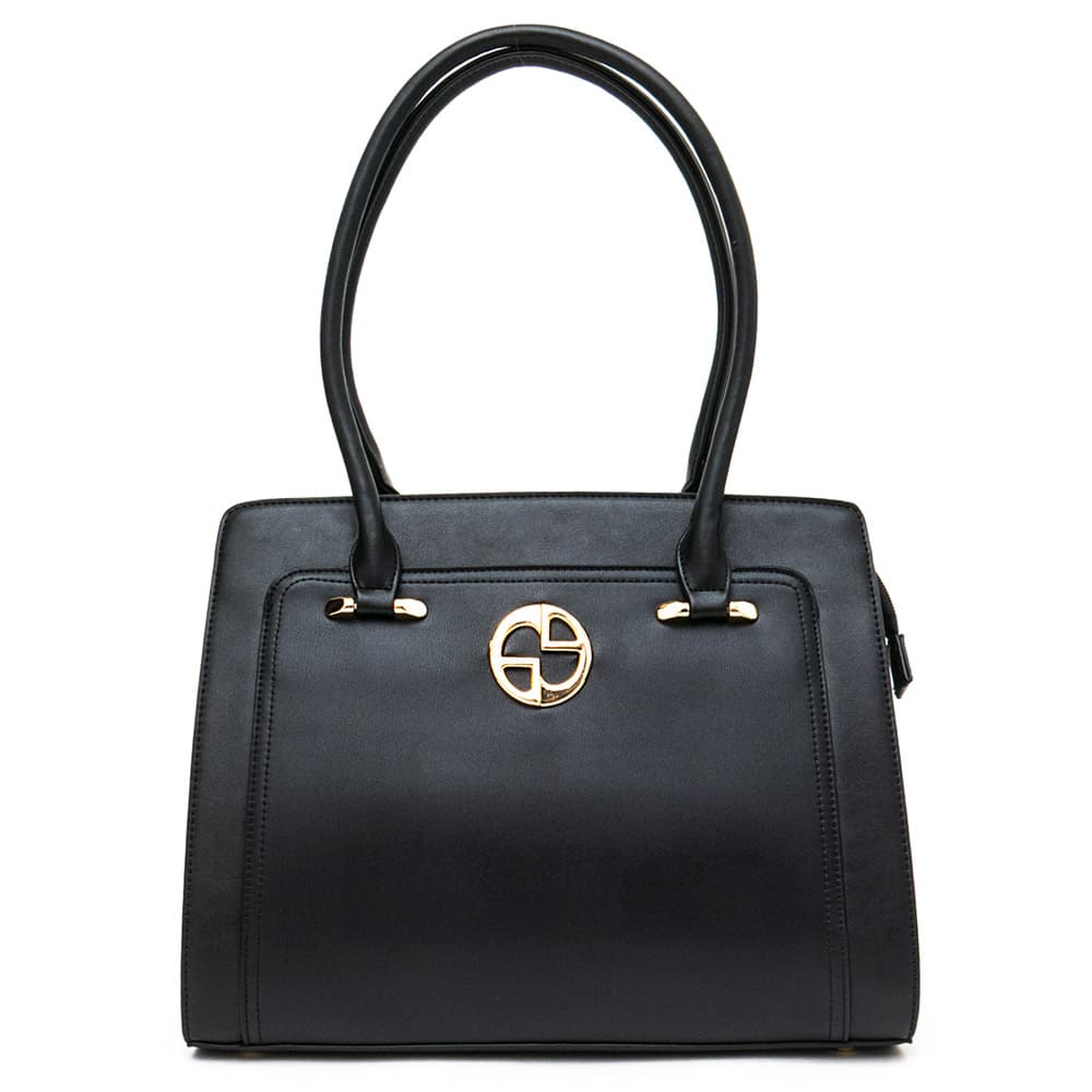 Стилна дамска чанта от висококачествена еко кожа модел CARINA цвят черен
