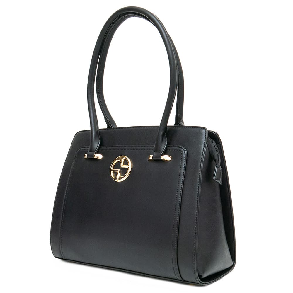 Стилна дамска чанта от висококачествена еко кожа модел CARINA цвят черен