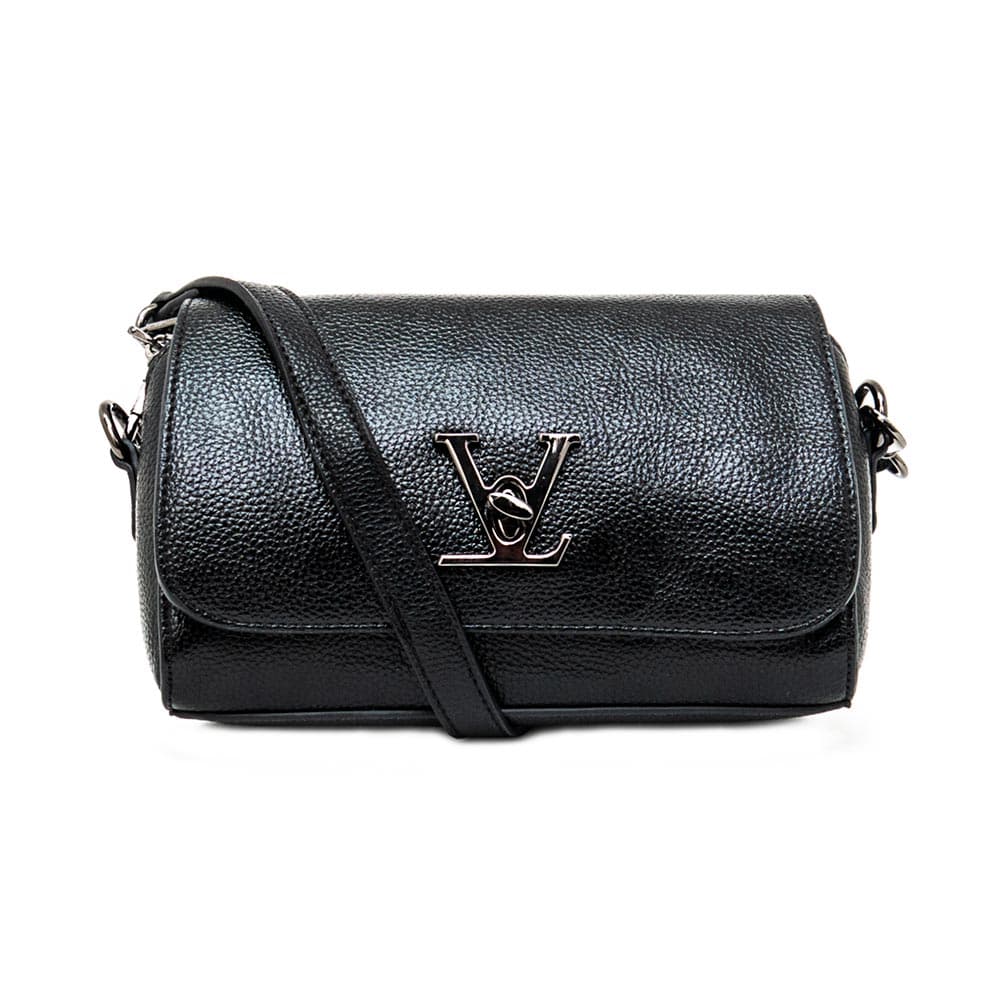 Малка дамска чанта през рамо PAULA VENTI модел ARYA от еко кожа черен
