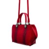 Артистична дамска чанта ENZO NORI модел RUMBA от естествена кожа цвят червен змийски лазер лак