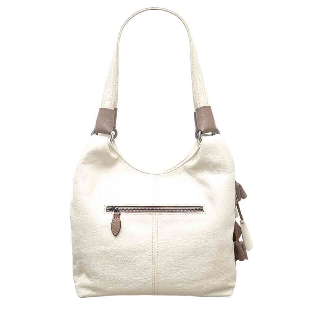 Дамска чанта ENZO NORI модел ROSE естествена кожа бял