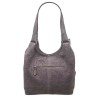 Красива дамска чанта тип торба ENZO NORI модел ROSE мека естествена кожа цвят сив набук