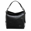 Красива дамска чанта ENZO NORI модел LEONA от естествена кожа цвят черен