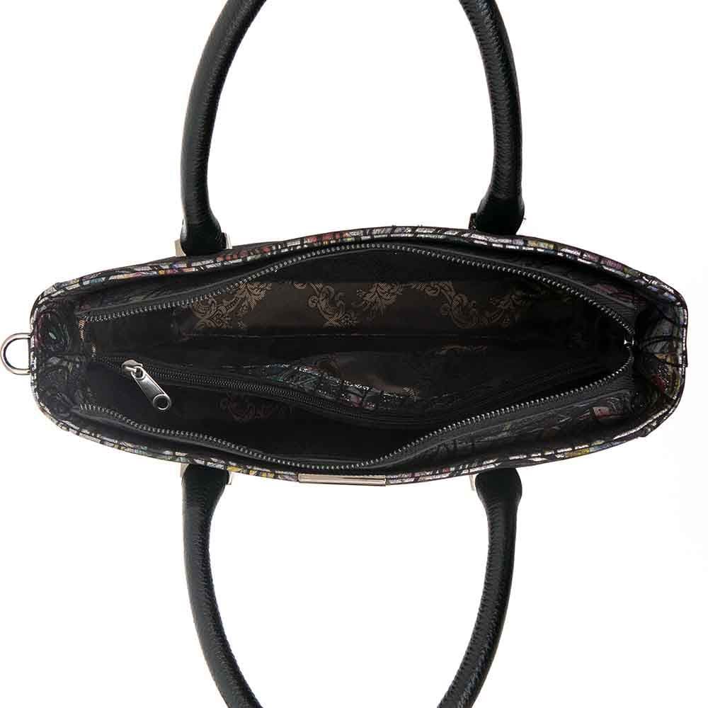 Нестандартна дамска чанта ENZO NORI модел MILANA естествена фина напа кожа цвят сребрист с кръгове лазер