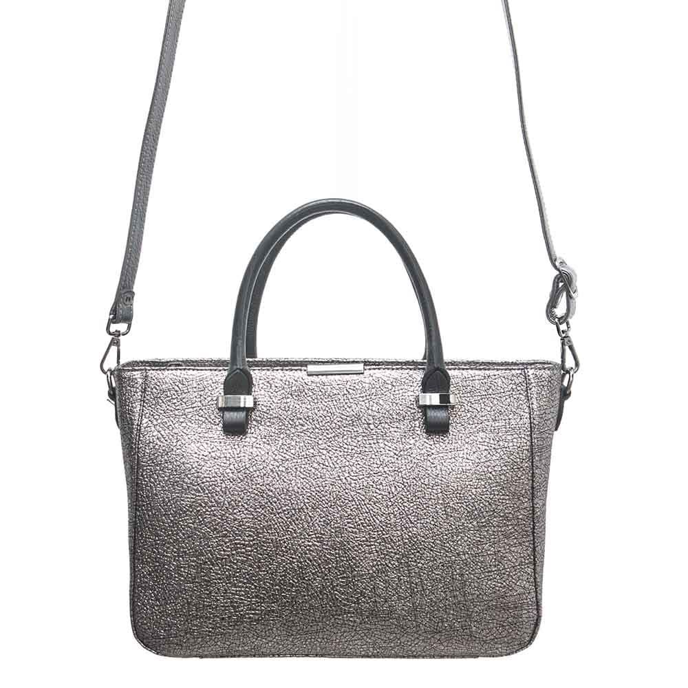 Модерна дамска чанта ENZO NORI модел MILANA естествена фина напа кожа цвят бронз