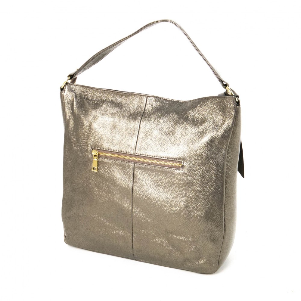 Модерна дамска чанта от естествена кожа PAULA VENTI модел PV3325 цвят бронз
