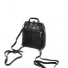 Изискана дамска раница дамска чанта 2 в 1 от естествена кожа модел PV508 черен
