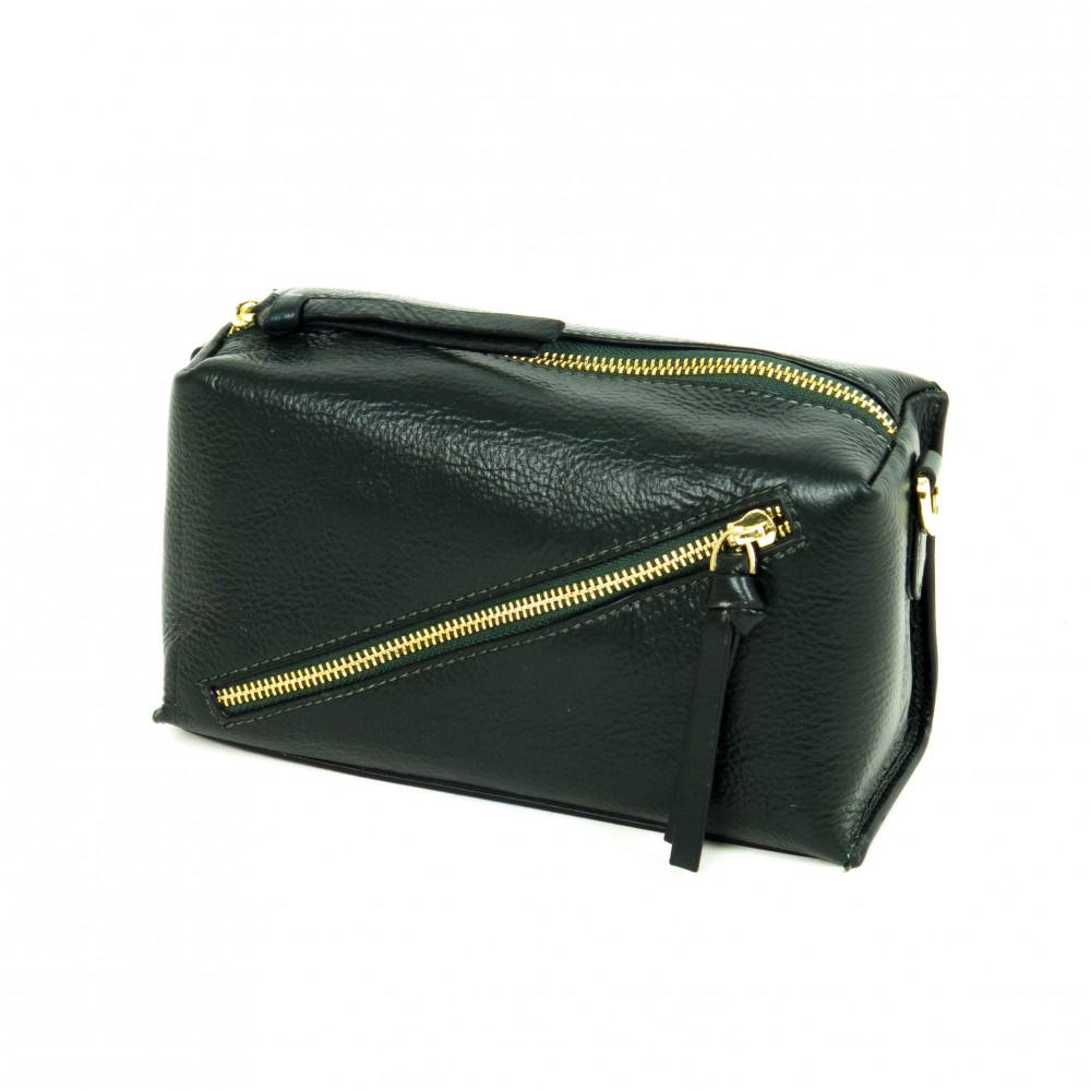 Чаровна малка дамска чанта в зелен цвят от 100% естествена кожа PAULA VENTI модел PV2316 