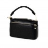 Класическа малка дамска чанта от естествена кожа PAULA VENTI модел PV2606 цвят черен  