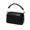 Класическа малка дамска чанта от естествена кожа PAULA VENTI модел PV2606 цвят черен  