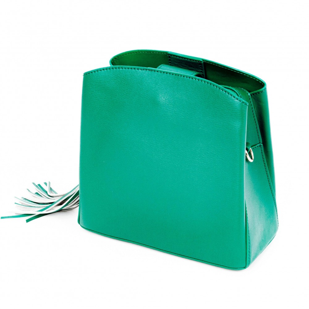 Елегантна малка дамска чанта от висококачествена естествена кожа PAULA VENTI модел PV2860 цвят зелен    
