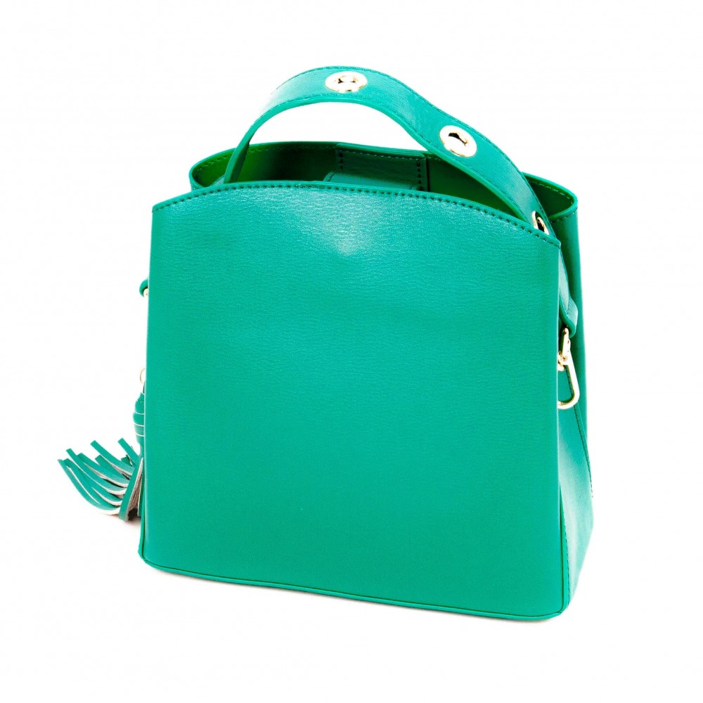 Елегантна малка дамска чанта от висококачествена естествена кожа PAULA VENTI модел PV2860 цвят зелен    