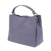 Изискана дамска чанта PAULA VENTI от естествена кожа модел FLAKE с подвижна кожена  дълга дръжка цвят лилав