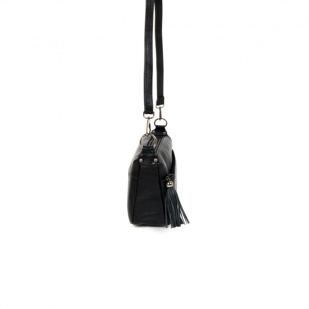Дамска чанта PAULA VENTI от естествена кожа модел LAYLA с подвижна кожена  дълга дръжка цвят бронз