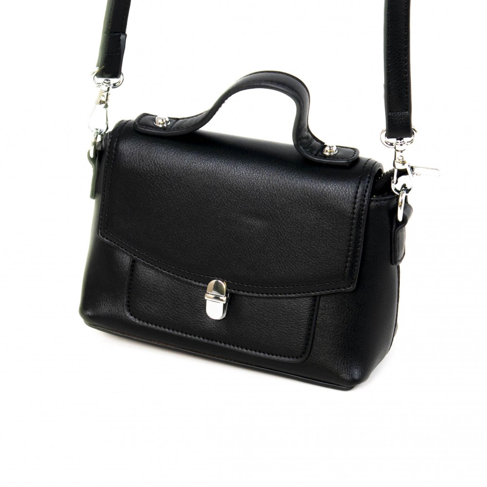 Дамска чанта PAULA VENTI модел ELINA естествена кожа черен