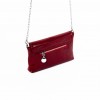 Стилна бална дамска чанта PAULA VENTI от естествена кожа с дълга дръжка тип верижка модел DIAMOND цвят червен