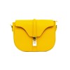 Малка дамска чанта от италианска естествена кожа модел MAYA с дълга дръжка жълт