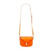 Малка дамска чанта от италианска естествена кожа модел MAYA с дълга дръжка оранжев