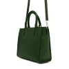 Класическа дамска чанта модел LUSSO от италианска естествена кожа цвят зелен