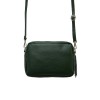 Зелена малка дамска чанта модел BELLO от италианска естествена кожа с дълга дръжка 