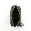 Зелена малка дамска чанта модел BELLO от италианска естествена кожа с дълга дръжка 