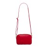 Малка дамска чанта от италианска естествена кожа модел BONI с дълга дръжка червен