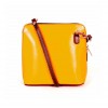 Практична малка дамска чанта от италианска естествена кожа модел CALDO с дълга дръжка цвят жълт