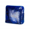 Малка дамска чанта от италианска естествена кожа модел CALDO с дълга дръжка змийска обработка цвят тъмно син