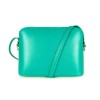 Изискана малка дамска чанта от италианска естествена кожа модел SOLE с дълга дръжка зелен