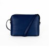 Стилна малка дамска чанта от италианска естествена кожа модел SOLE с дълга дръжка син