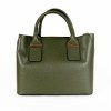 Елегантна дамска чанта от италианска естествена кожа модел LUCE с подвижна дълга дръжка цвят зелен
