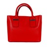 Стилна дамска чанта от италианска естествена кожа модел LUCE с подвижна дълга дръжка цвят червен